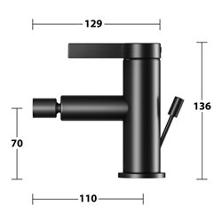 Keuco Einhebelmischer für Bidet IXMO 59509 m.Zug.-Ablgrt. Pure, Rosette r/e sw