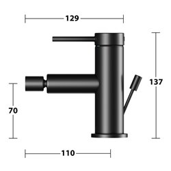 Keuco Einhebelmischer für Bidet IXMO 59509 m.Zug.-Ablgrt. Soft, Rosette r/e sw