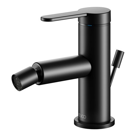 Keuco Bidet-Einhebelmischer IXMO Flat Ausl. 110mm, m Abl.garn, schwarz matt