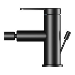 Keuco Bidet-Einhebelmischer IXMO Flat Ausl. 110mm, m Abl.garn, schwarz matt