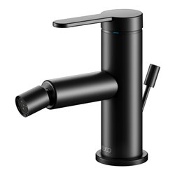 Keuco Bidet-Einhebelmischer IXMO Flat Ausl. 110mm, m Abl.garn, schwarz matt