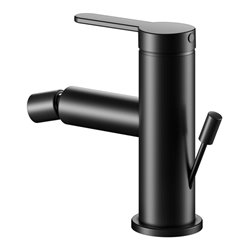 Keuco Bidet-Einhebelmischer IXMO Flat Ausl. 110mm, m Abl.garn, schwarz matt