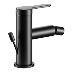 Keuco Bidet-Einhebelmischer IXMO Flat Ausl. 110mm, m Abl.garn, schwarz matt