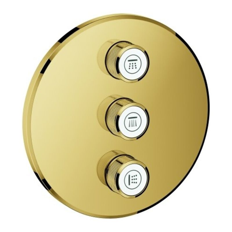 Grohe Fertigset Grohtherm Smartcontrol cool sunrise, rund, UP-Ventil 3-fach