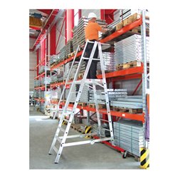 Euroline Alu-Podestleiter, fahr- und klappbar Nr. 32777