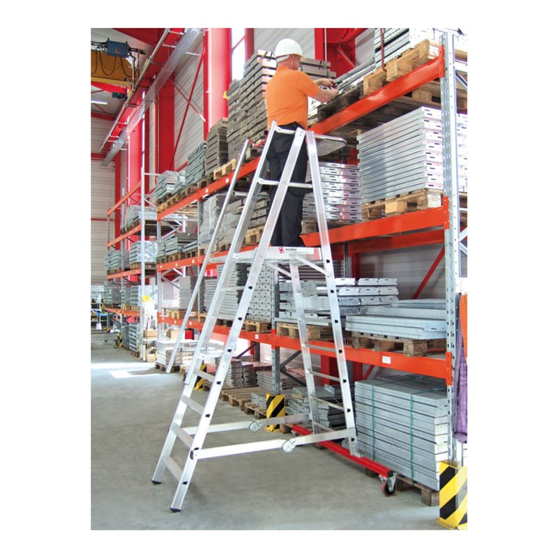 Euroline Alu-Podestleiter, fahr- und klappbar Nr. 32777