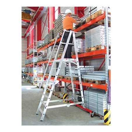 Euroline Alu-Podestleiter, fahr- und klappbar Nr. 32777