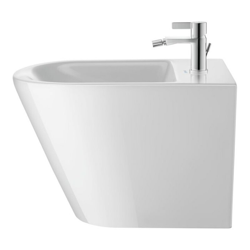 Duravit Stand-Bidet D-Neo 37x65cm, m HL, ÜL, Hahnlochbank, weiß
