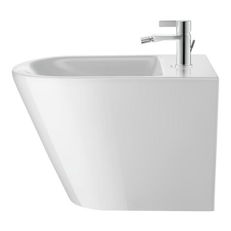 Duravit Stand-Bidet D-Neo 37x65cm, m HL, ÜL, Hahnlochbank, weiß