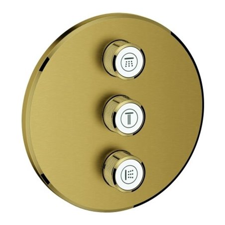 Grohe Fertigset Grohtherm Smartcontrol C sunr gebürstet, rund, UP-Ventil 3-fach