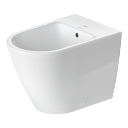 Duravit Stand-Bidet D-Neo 37x58cm, m HL, ÜL, Hahnlochbank, weiß