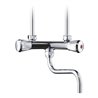 Clage Wand-Zweigriffarmatur SNO ch, m Kombiv., m schwenkb. Rohrausl 16cm