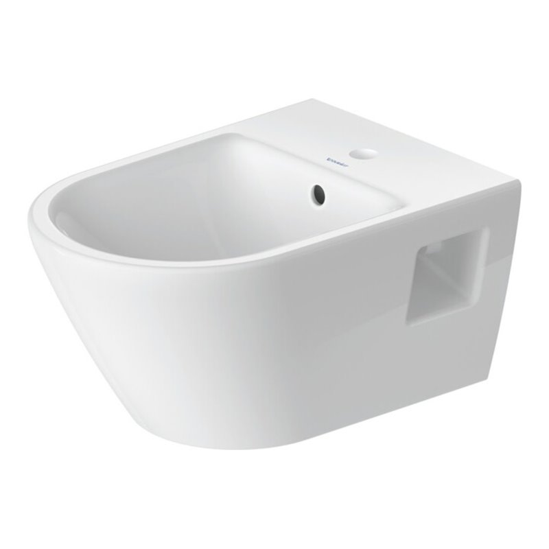 Duravit Wand-Bidet D-Neo 37x54cm, m HL, ÜL, Hahnlochbank, weiß