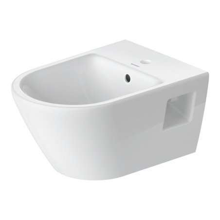 Duravit Wand-Bidet D-Neo 37x54cm, m HL, ÜL, Hahnlochbank, weiß