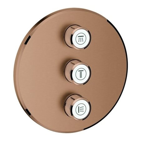 Grohe Fertigset Grohtherm Smartcontrol w suns gebürstet, rund, UP-Ventil 3-fach