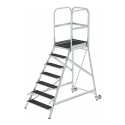 MUNK Podesttreppe einseitig begehbar mit Rollen& Griffen Korrundbesch. R13 8 Stufen