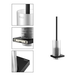 Keuco WC-Bürstengarnitur Edition 11 Wand, Kristall-Einsatz matt., sw ma