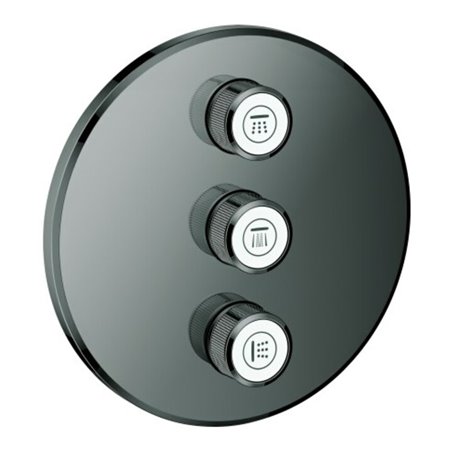 Grohe Fertigset Grohtherm Smartcontrol hard graphite, rund, UP-Ventil 3-fach