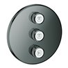 Grohe Fertigset Grohtherm Smartcontrol hard graphite, rund, UP-Ventil 3-fach