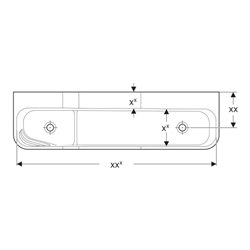 Geberit Spiel/Waschlandschaft Bambini 140cm, 3 WP, tief. B R, w-a, blau / blau