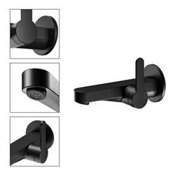 Keuco EHM IXMO Flat Ausl. 165mm, sw ma, Wd-mont., rd Rosette