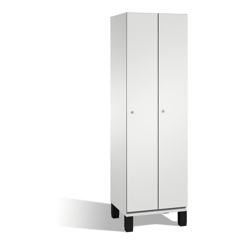 C+P Umkleidespind Cambio auf Füßen 2 Abteile Front Lichtgrau Korpus Lichtgrau