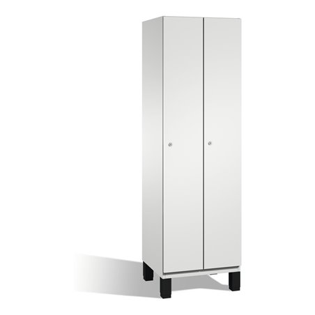 C+P Umkleidespind Cambio auf Füßen 2 Abteile Front Lichtgrau Korpus Lichtgrau