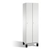 C+P Umkleidespind Cambio auf Füßen 2 Abteile Front Lichtgrau Korpus Lichtgrau