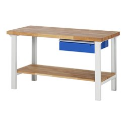 Rau Werkbank 7001 mit Ablageboden 840 mm Buche-Massiv-Platte