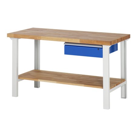 Rau Werkbank 7001 mit Ablageboden 840 mm Buche-Massiv-Platte