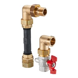 Oventrop Oventrop-Wärmemengenzähler-Anschluss-Set für Verteiler, Eck mit Kugelhahn DN 20