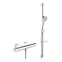 Hansa Duschsystem HANSAOPTIMA m Thermostat, Wandmontage (2-Loch), chrom