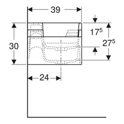 Geberit Spiel/Waschlandschaft Bambini 180cm, 4 WP, tief. B L, w-a, k.rot / or.