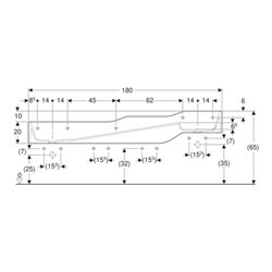 Geberit Spiel/Waschlandschaft Bambini 180cm, 4 WP, tief. B L, w-a, k.rot / or.