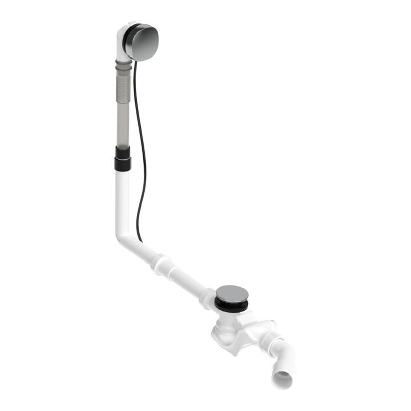 Duravit Ab-/Überlaufgarnitur Quadroval Bodenzuglänge 65cm, d 5,2cm, chrom