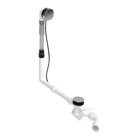 Duravit Ab-/Überlaufgarnitur Quadroval Bodenzuglänge 65cm, d 5,2cm, chrom