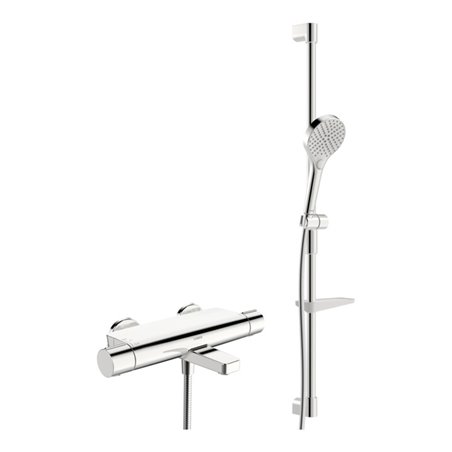 Hansa Duschsystem HANSAOPTIMA m Thermostat, Wandmontage (2-Loch), chrom