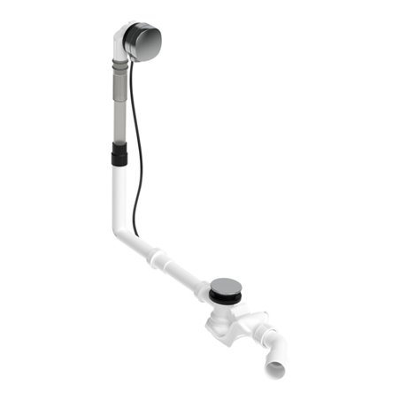 Duravit Ab-/Überlaufgarnitur Quadroval Zug 65cm, d 5,2cm, m Wanneneinlauf, chr