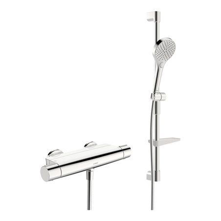 Hansa Duschsystem HANSAOPTIMA m TH, Wd., Drehumst. druckunabhäng., chr