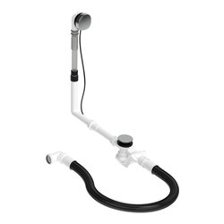 Duravit Ab-/Überlaufgarnitur Quadroval Zug 65cm, d 5,2cm, m flex Abl-Schl., chr