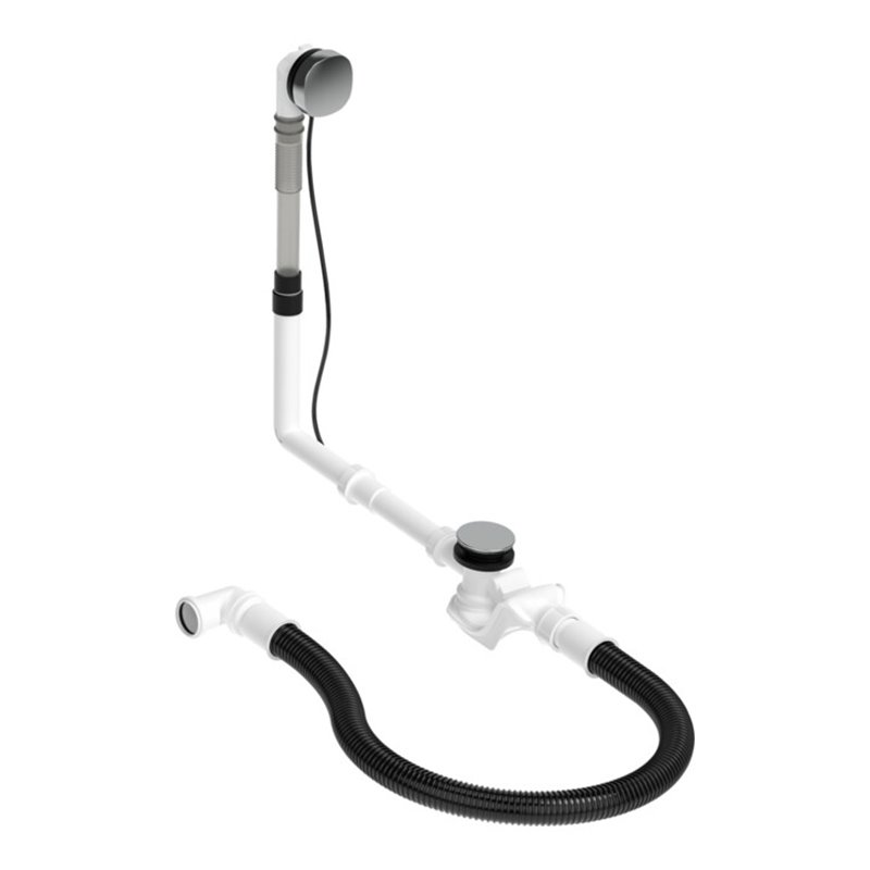 Duravit Ab-/Überlaufgarnitur Quadroval Zug 65cm, d 5,2cm, m flex Abl-Schl., chr