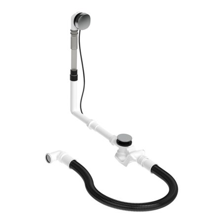 Duravit Ab-/Überlaufgarnitur Quadroval Zug 65cm, d 5,2cm, m flex Abl-Schl., chr