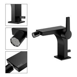Keuco Bidet-Einhebelmischer Edition 11 Ausl. 139mm, m Abl.garn, schwarz matt
