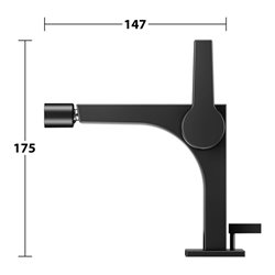 Keuco Bidet-Einhebelmischer Edition 11 Ausl. 139mm, m Abl.garn, schwarz matt