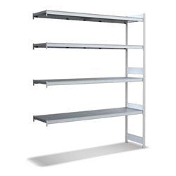 Bito Großfachregal Grundfeld Set, 350kg, 4 Ebenen, RAL 7035 Lichtgrau