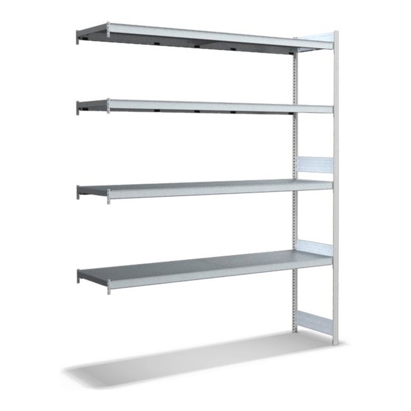 Bito Großfachregal Grundfeld Set, 350kg, 4 Ebenen, RAL 7035 Lichtgrau