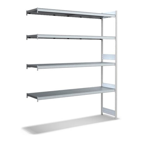 Bito Großfachregal Grundfeld Set, 350kg, 4 Ebenen, RAL 7035 Lichtgrau