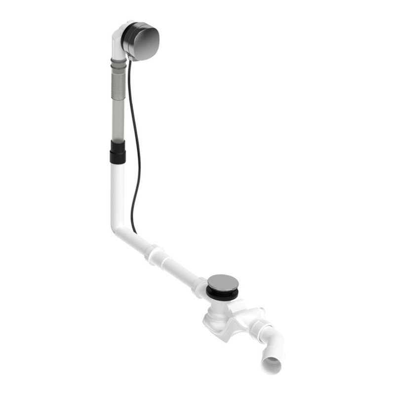 Duravit Ab-/Überlaufgarnitur Quadroval Zug 85cm, d 5,2cm, m Wanneneinlauf, chr