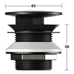 Keuco Schaftventil G 1 1/4, schwarz matt