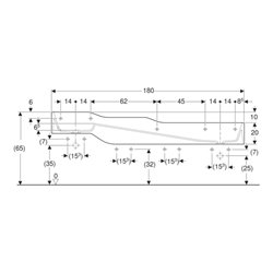 Geberit Spiel/Waschlandschaft Bambini 180cm, 4 WP, tief. B R, w-a, k.rot / or.